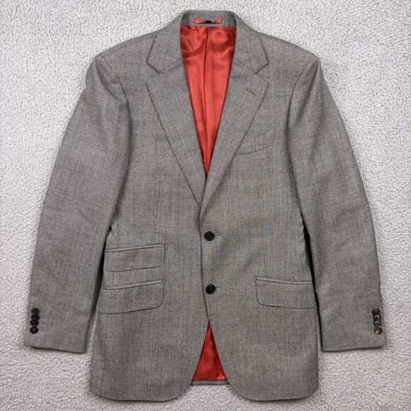 SuitSupply Blazer Mens 34R Gray Drago Vantage Jacket Wool Houndstooth Sport Coat - Picture 1 of 11